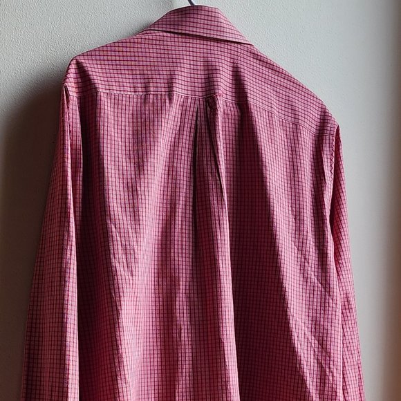 Stafford Red Check Button Down Shirt Size Large - Picture 12 of 16